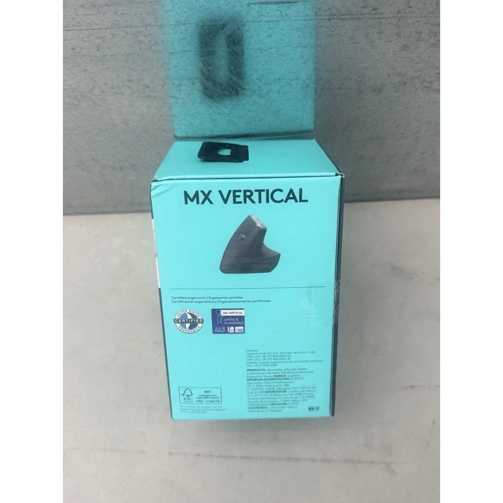 Logitech MX Vertical Wireless Mouse - Ergonomic Bluetooth Graphite - With Box